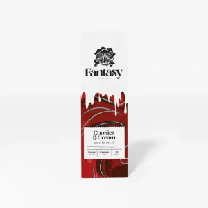 Buy Fantasy Cookies & Cream chocolate 3000mg for sale online Australia to enjoy a smooth, potent psychedelic experience. Buy this white and red Fantasy Cookies & Cream chocolate bar for sale online Australia for convenient micro-dosing. Buy front-facing Fantasy Cookies & Cream chocolate for sale online Australia to experience premium flavour and potency.