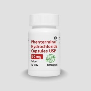 Buy Phentermine 30mg capsules for sale online Australia to effectively manage your weight loss goals shown in a studio shot. Buy white Phentermine 30mg pill bottles for sale online Australia in a clear front view to support your health journey. Buy Phentermine 30mg bottles for sale online Australia featuring 100 capsules to conveniently assist with appetite control.