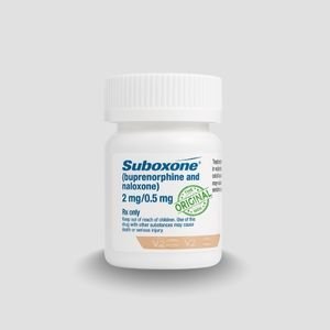 Buy white bottle of Suboxone 2mg tablets for sale online Australia to manage opioid dependence effectively. Buy Suboxone 2mg sublingual medication for sale online Australia for discreet treatment of substance use disorder. Buy 2mg Suboxone bottle from this front angle for sale online Australia to ensure consistent recovery support.