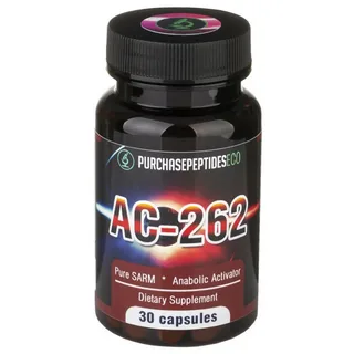 Buy AC-262 dietary supplement capsules for sale online USA to support your fitness progression with this side profile. Buy AC-262 PurchasePeptidesEco capsules for sale online USA in a clear bottle for improved muscle maintenance. Buy AC-262 capsules for sale online USA providing a convenient daily health ritual in this studio product shot.