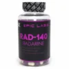 Buy Epic Labs RAD-140 Radarine capsules for sale online USA to boost your muscle growth results. Buy Epic Labs Radarine supplement for sale online USA featured in a white background studio shot for lean gains. Buy white bottle Epic Labs RAD-140 for sale online USA to support your intense strength training sessions.