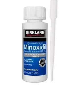 Buy white Kirkland Signature Minoxidil 5 percentage for sale online Australia to regrow hair. Buy topical solution with dropper for sale online Australia to restore thinning hair. Buy men hair regrowth treatment for sale online Australia to prevent hair loss.